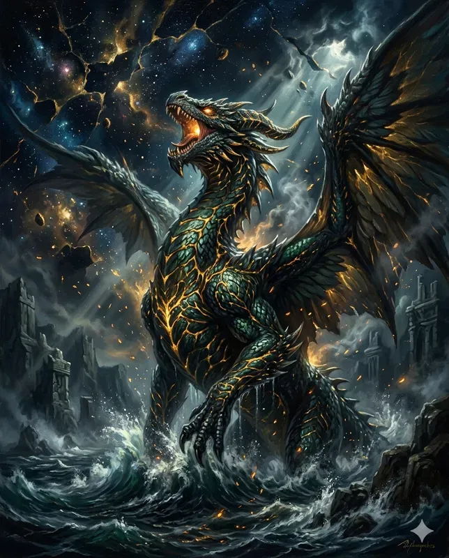 Dark Dragon Fantasy Art
