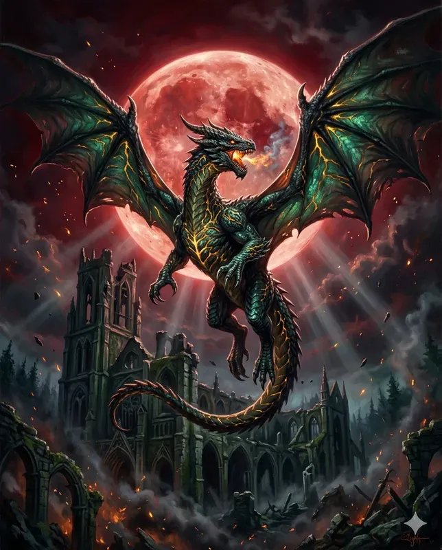 Dark Dragon Fantasy Art