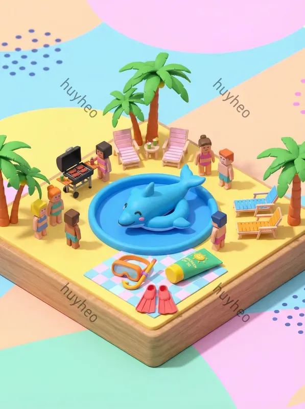 Various Types Of Floats And Swimming Pools