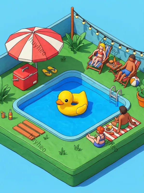 Various Types Of Floats And Swimming Pools