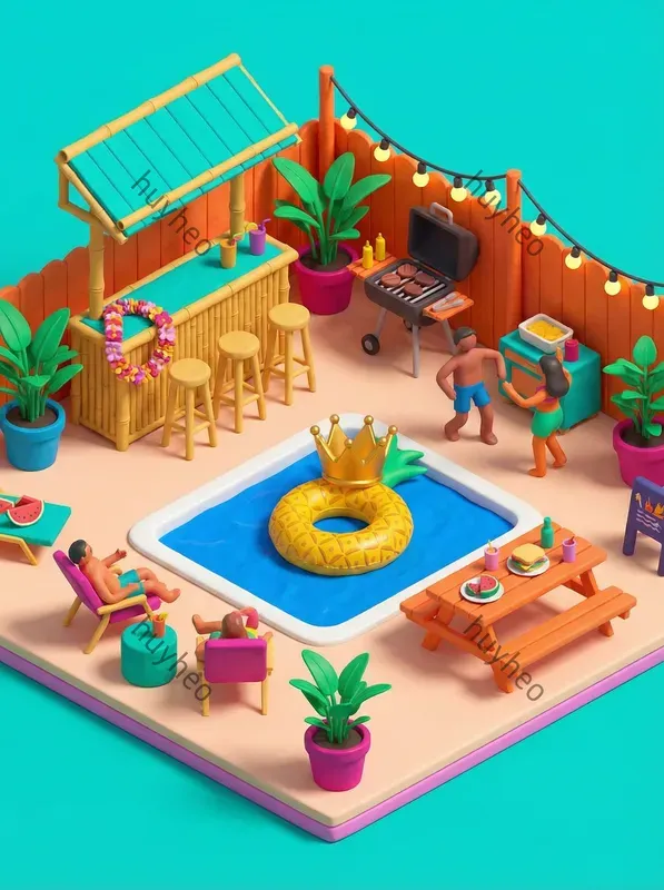 Various Types Of Floats And Swimming Pools