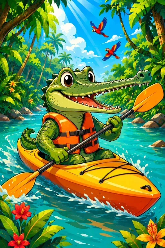 Vibrant Summer Cartoon Character Art