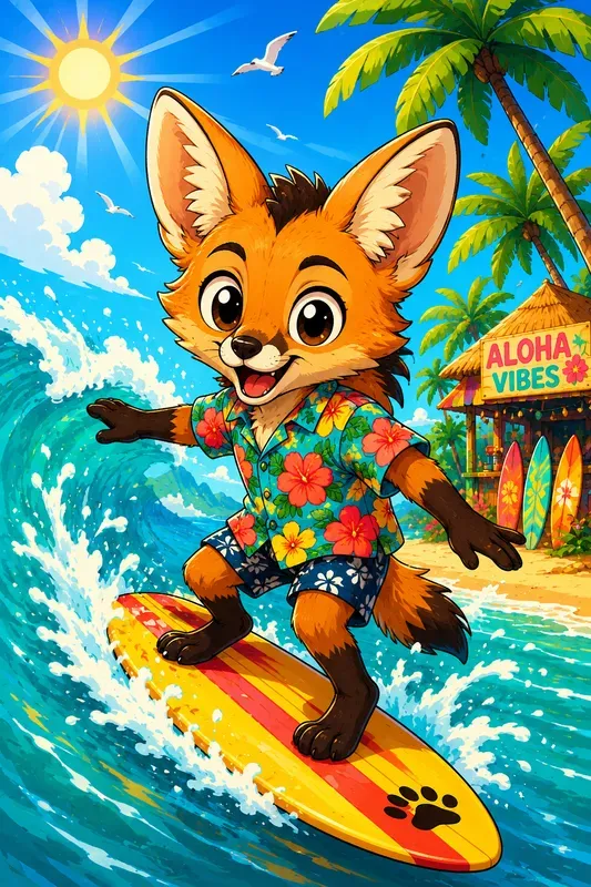 Vibrant Summer Cartoon Character Art