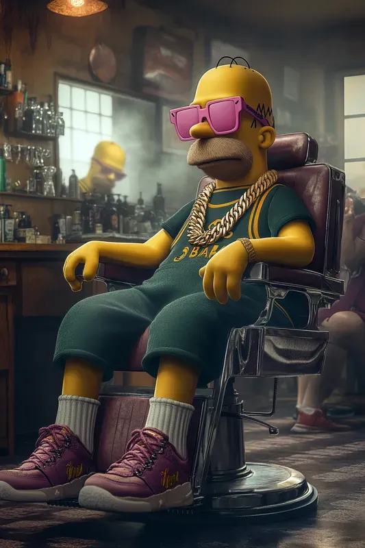 Iconic Characters At The Barbershop
