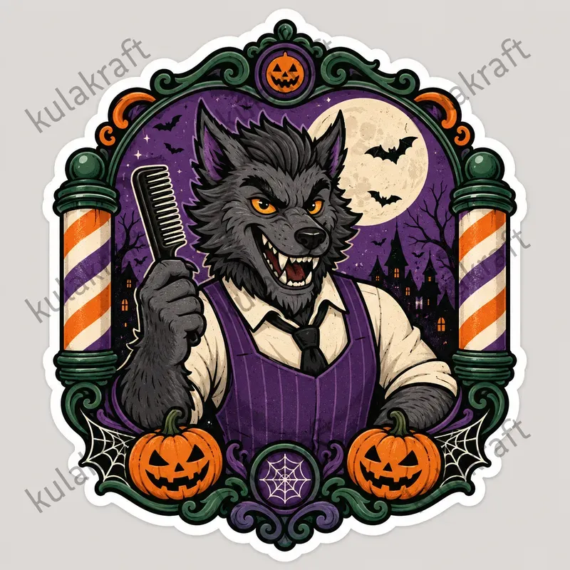 Halloween Barber Sticker Designs