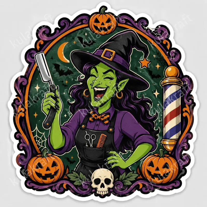 Halloween Barber Sticker Designs