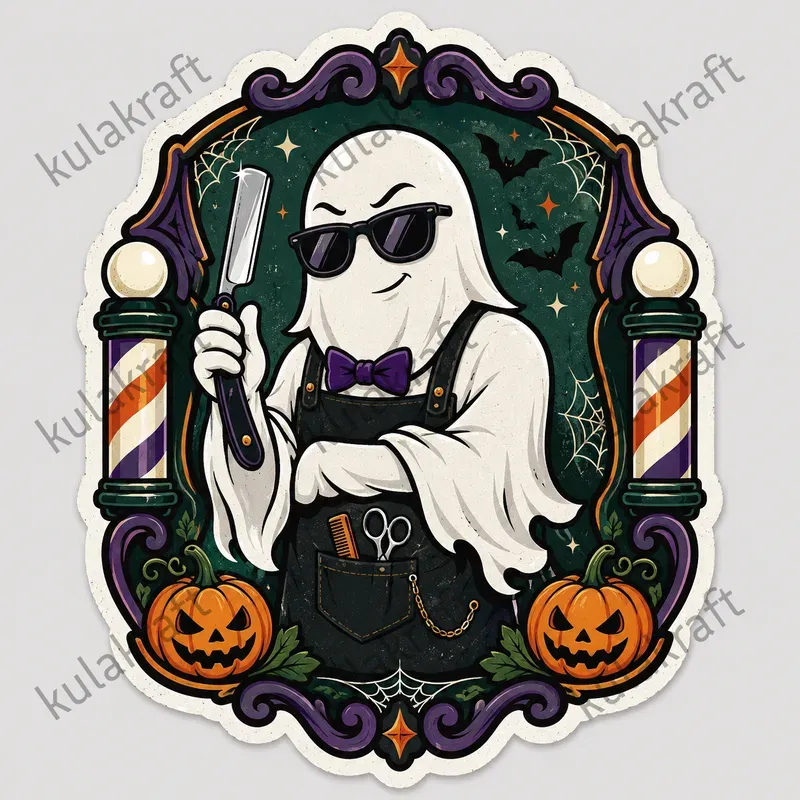 Halloween Barber Sticker Designs