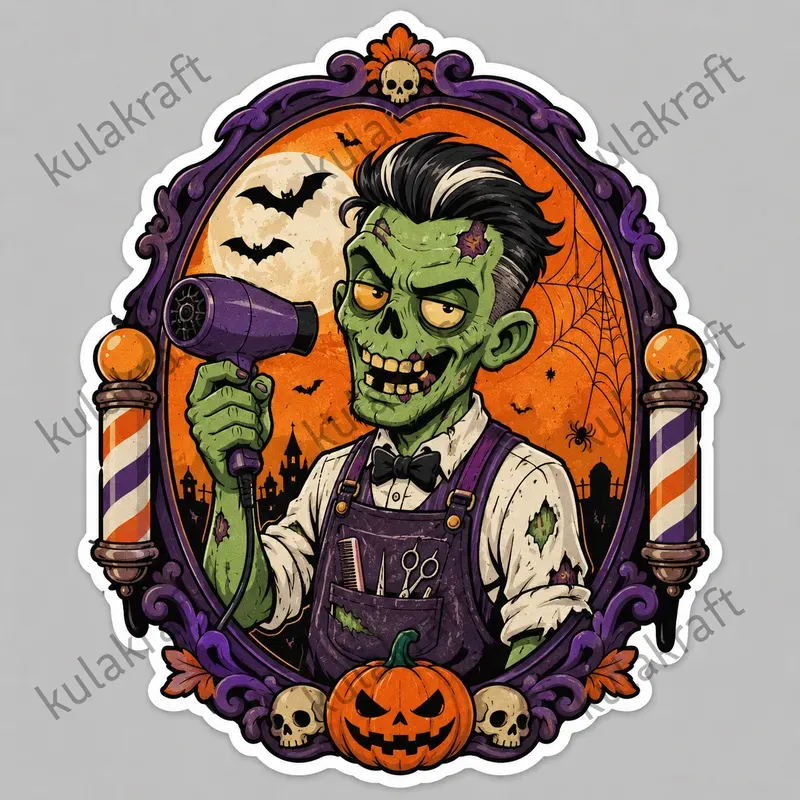 Halloween Barber Sticker Designs