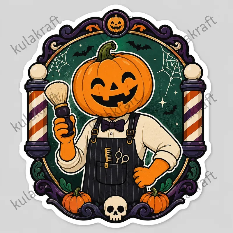 Halloween Barber Sticker Designs