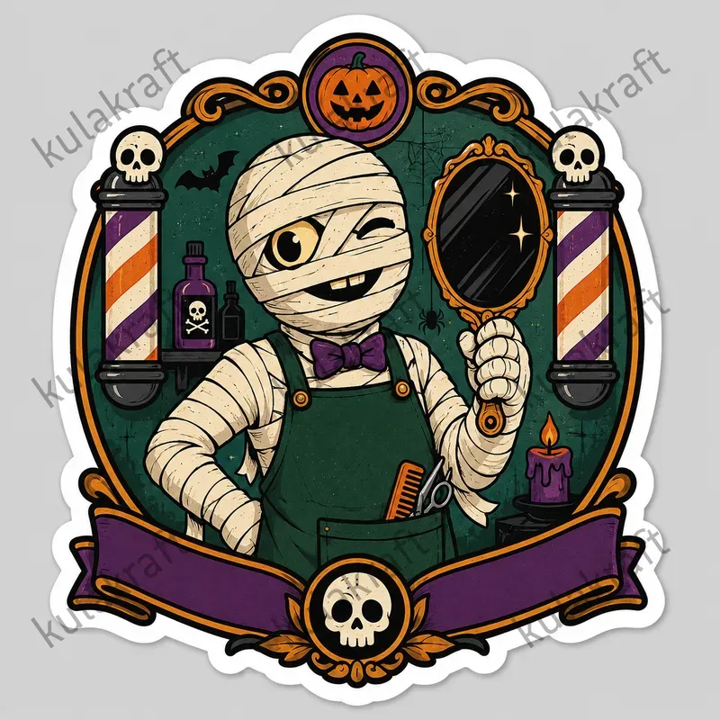 Halloween Barber Sticker Designs