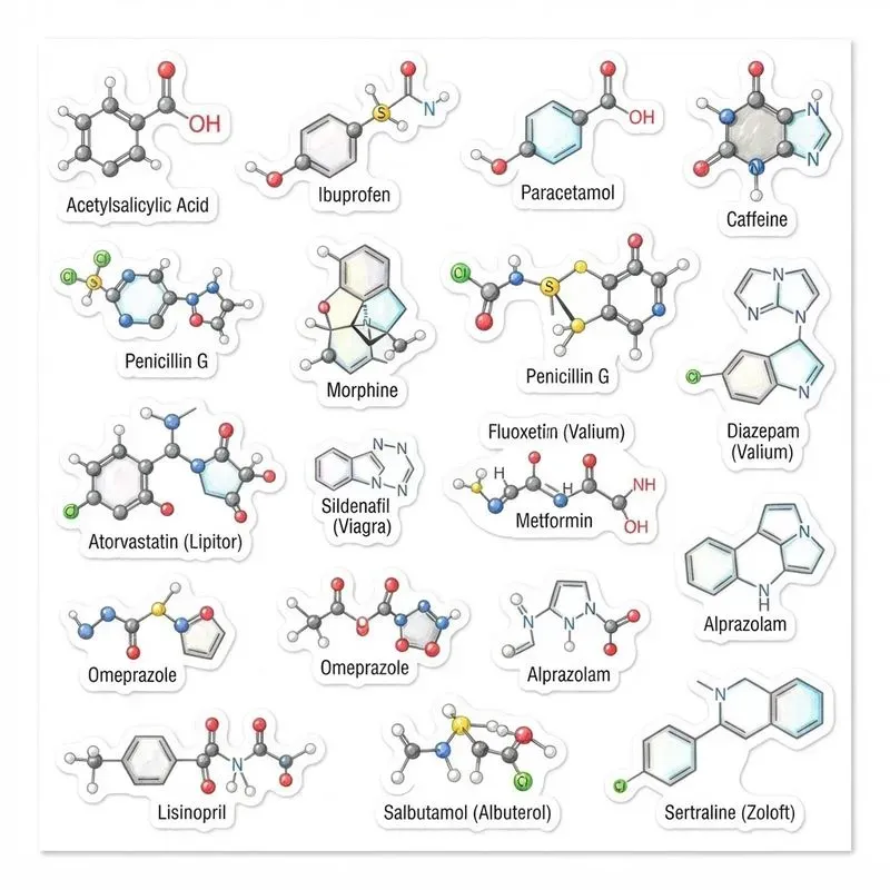 Chemistry Molecule Sticker Sheets