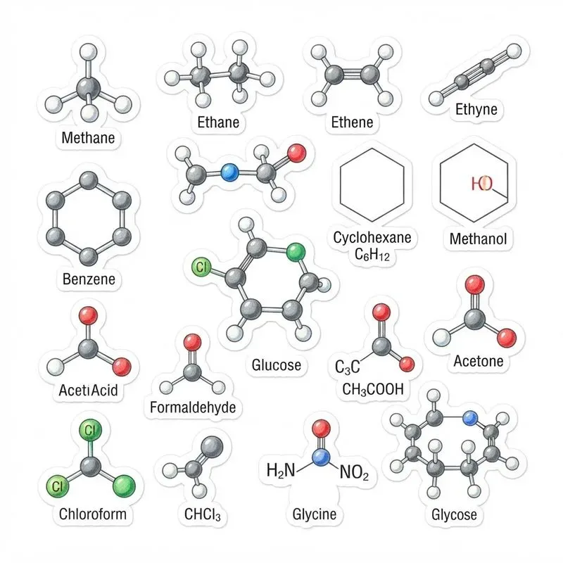Chemistry Molecule Sticker Sheets