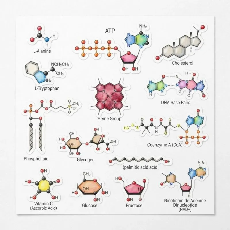 Chemistry Molecule Sticker Sheets