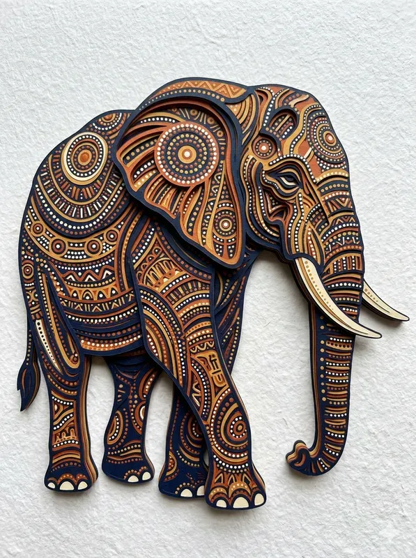 3D Layered Dot Art Paper Sculptures