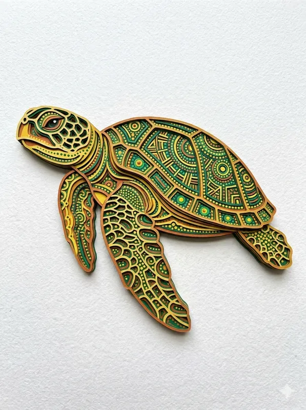 3D Layered Dot Art Paper Sculptures