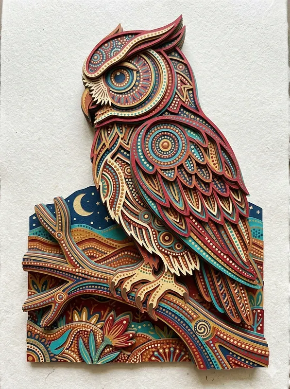 3D Layered Dot Art Paper Sculptures