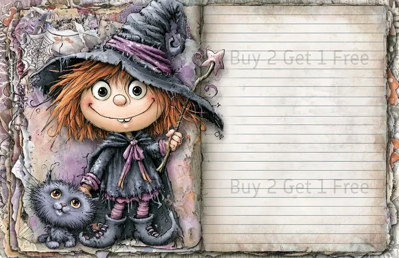 Whimsical Spooky Double Pages