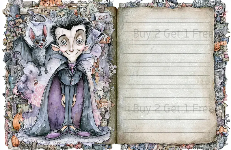 Whimsical Spooky Double Pages