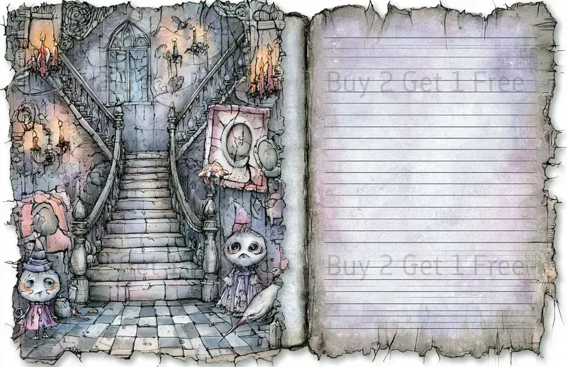 Whimsical Spooky Double Pages