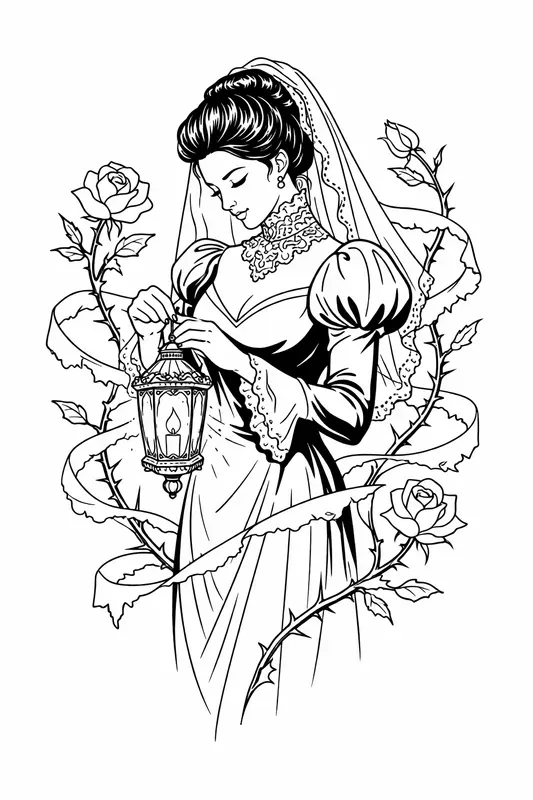 Elegant Line Art Woman Tattoo Sets