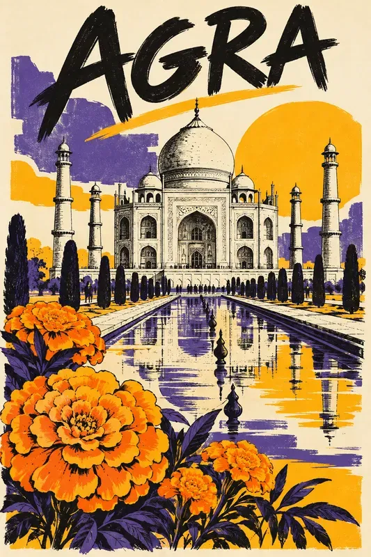 Retro Sketch And Floral City Posters