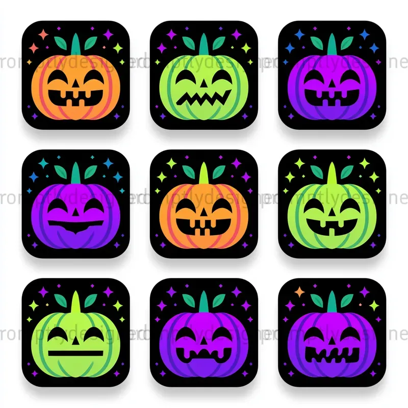 Bright Halloween Icon T Shirt Designs