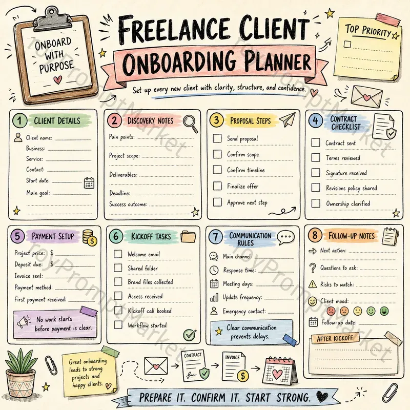 Hand Drawn Planner Worksheets