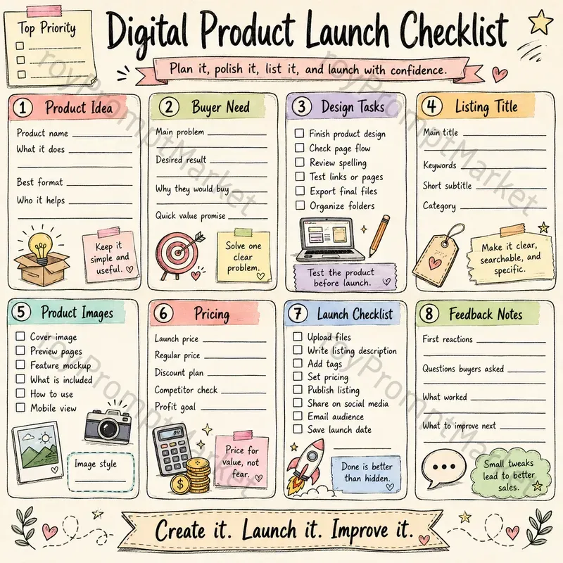 Hand Drawn Planner Worksheets