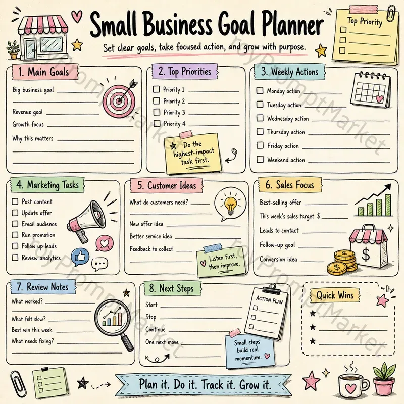 Hand Drawn Planner Worksheets