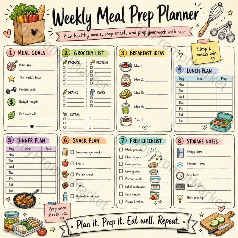 Hand Drawn Planner Worksheets