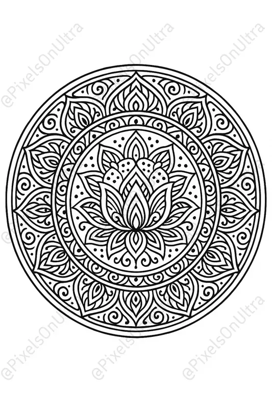 Sacred Ink Hamsa Mandala Coloring Pages