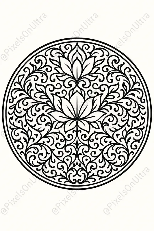 Sacred Ink Hamsa Mandala Coloring Pages