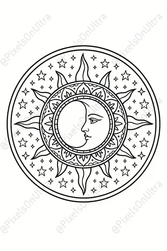 Sacred Ink Hamsa Mandala Coloring Pages