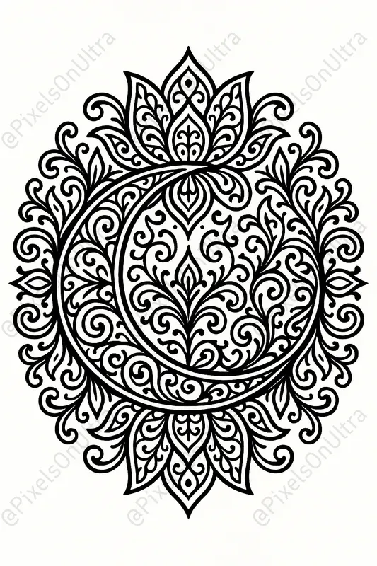 Sacred Ink Hamsa Mandala Coloring Pages
