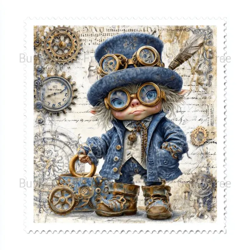 Steampunk Gearsmith Stamp Stickers