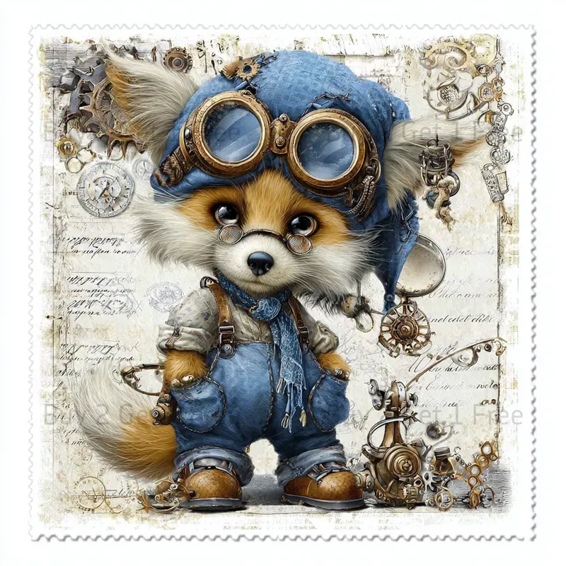 Steampunk Gearsmith Stamp Stickers