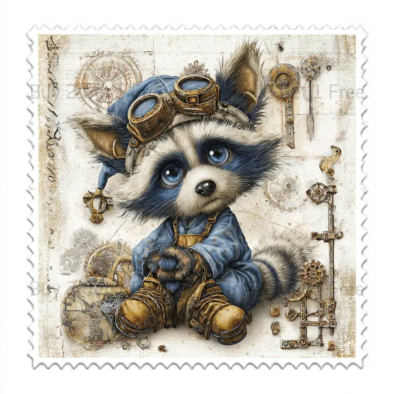 Steampunk Gearsmith Stamp Stickers