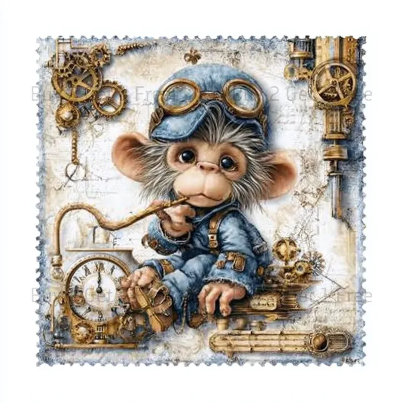 Steampunk Gearsmith Stamp Stickers