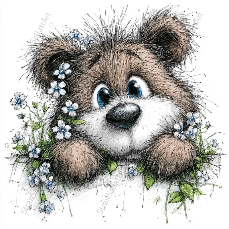 Spring Peeking Animal Clipart Collections