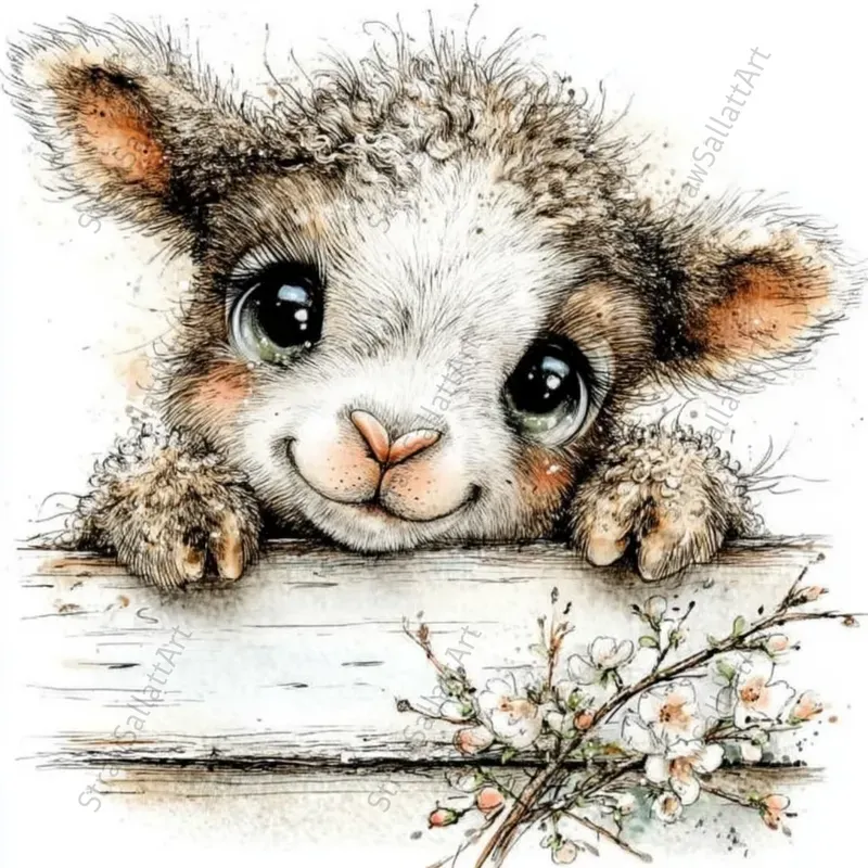 Spring Peeking Animal Clipart Collections