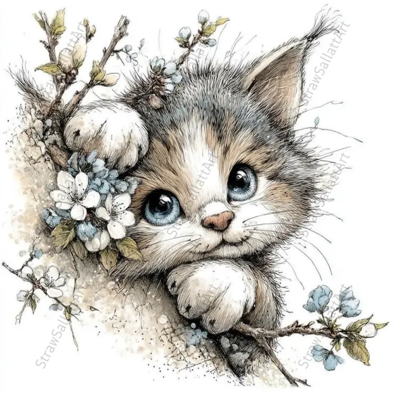 Spring Peeking Animal Clipart Collections