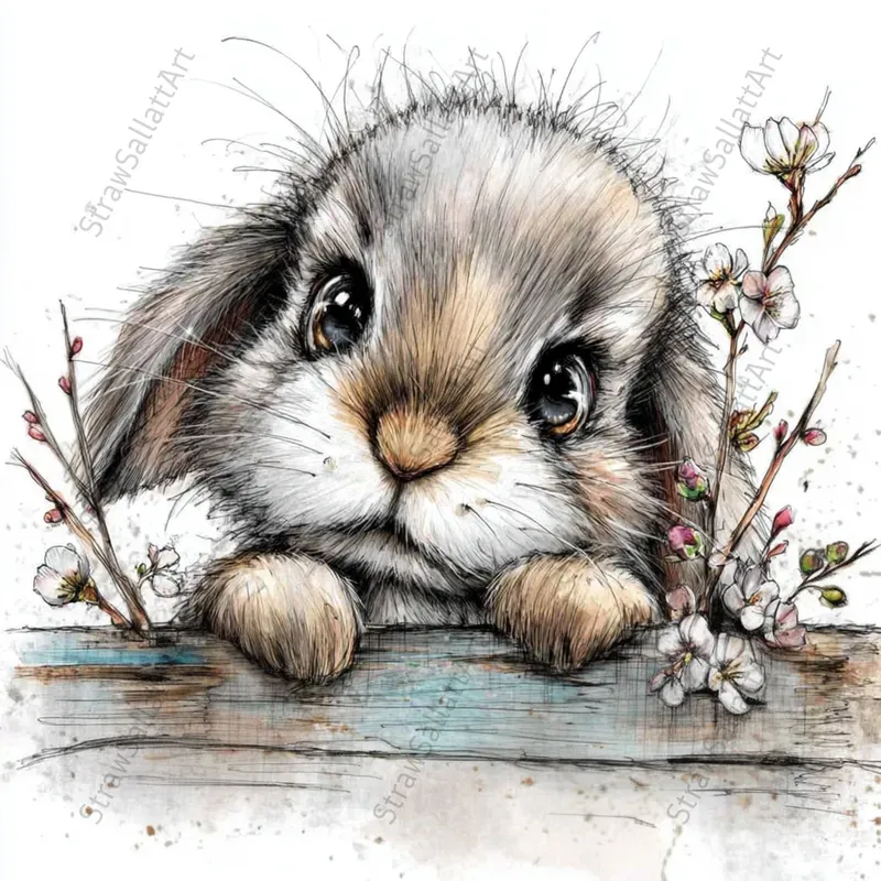 Spring Peeking Animal Clipart Collections