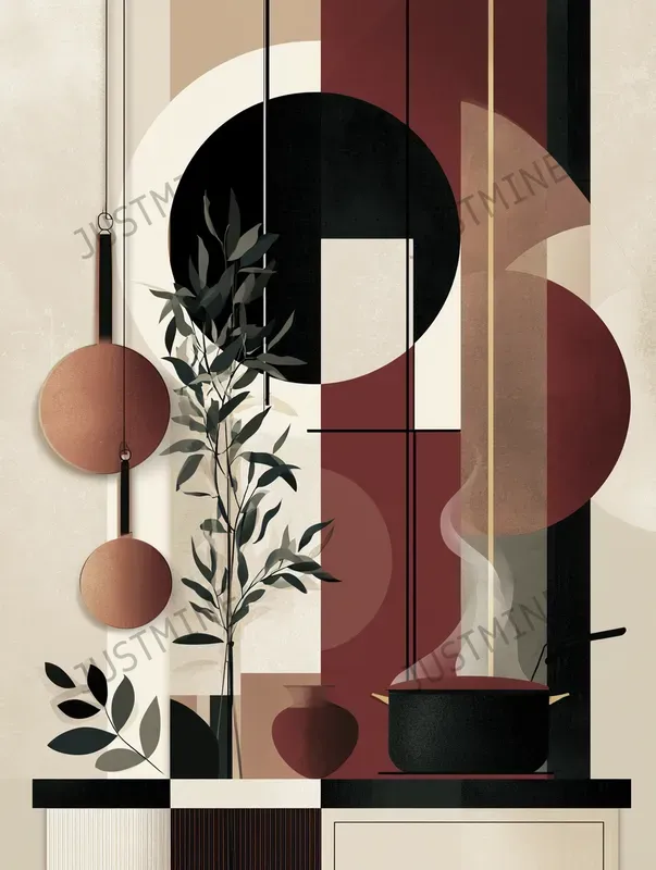 Modern Abstract Italian Bistro Wall Art