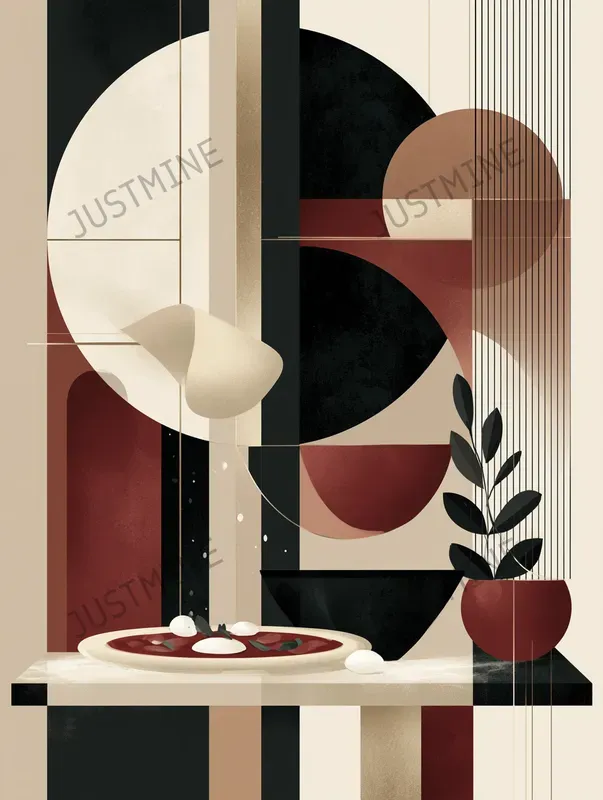 Modern Abstract Italian Bistro Wall Art