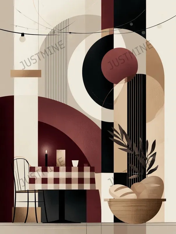 Modern Abstract Italian Bistro Wall Art