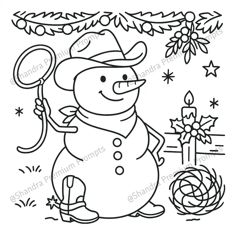 Western Christmas Coloring Book Pages