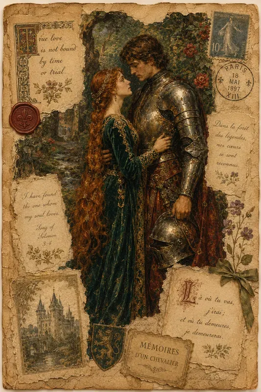 Romantic Couple Vintage Journal Pages