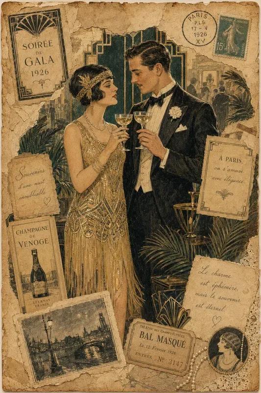 Romantic Couple Vintage Journal Pages