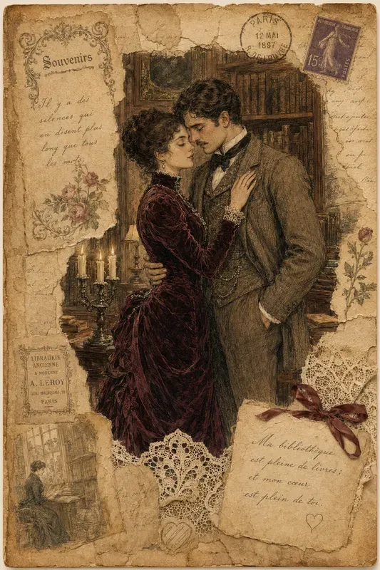 Romantic Couple Vintage Journal Pages