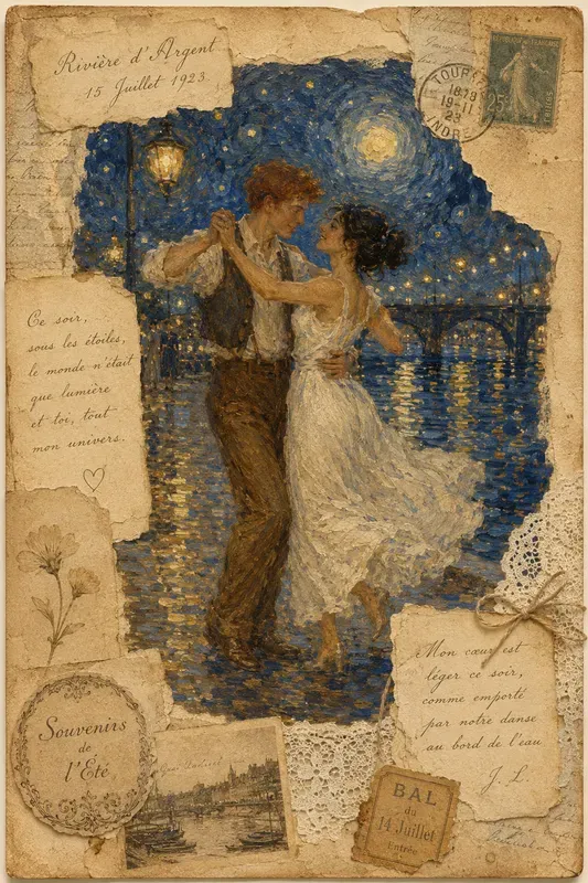 Romantic Couple Vintage Journal Pages